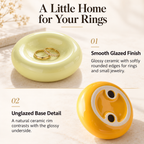 Premium Donut Shaped Ceramic Jewelry Dish - Decorative Ring Holder & Aesthetic Trinket Tray