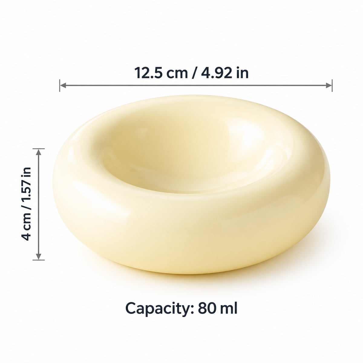 Premium Donut Shaped Ceramic Jewelry Dish - Decorative Ring Holder & Aesthetic Trinket Tray