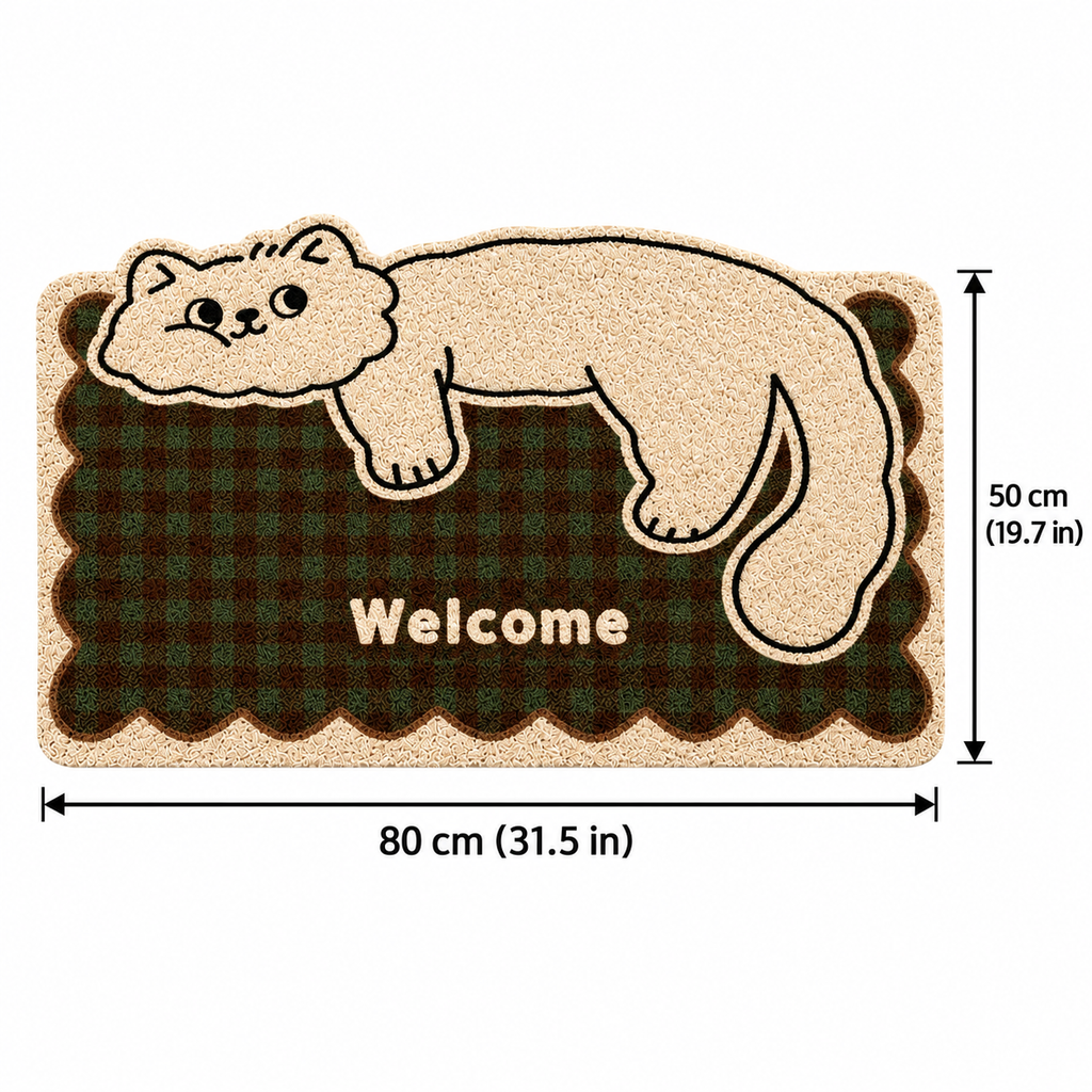 Vintage Striped Cat Doormat