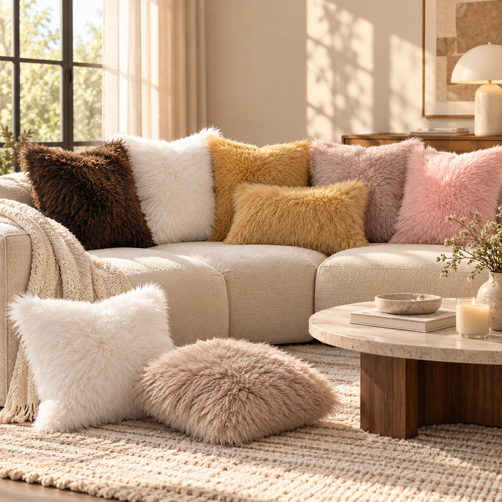 Fluffy Faux Fur Pillow Cover