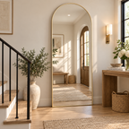 HavvakHome large arched full body dressing mirror styled against a neutral aesthetic wall.