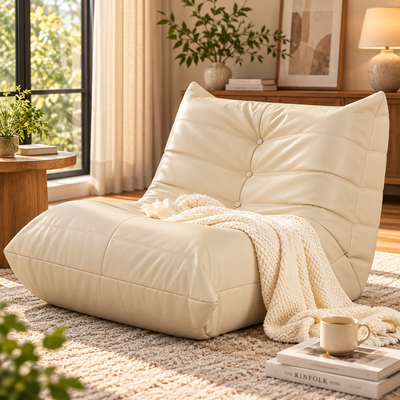 Luxury Ergonomic Leather Floor Lounge Chair